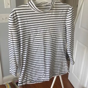 Small Black and White Striped Turtleneck